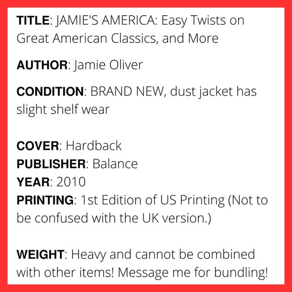 JAMIE'S AMERICA Cookbook by Jamie Oliver - 1st Edition US Printing - Picture 3 of 13